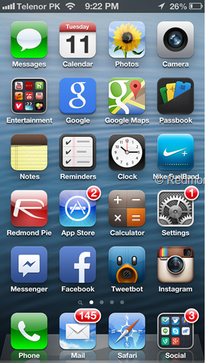 iOS 6 Home screen