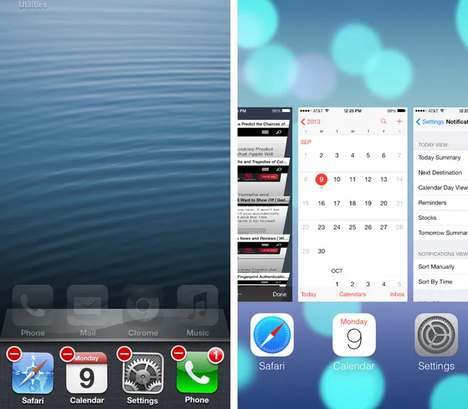 Multitasking iOS 6 and iOS 7