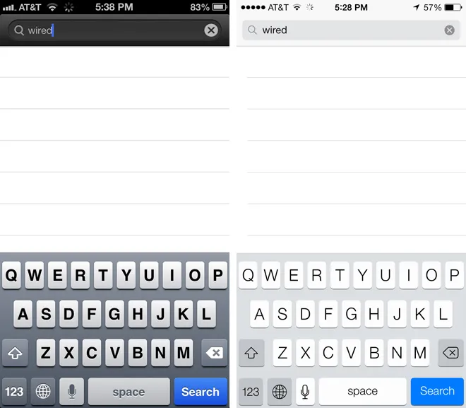 Keyboard iOS 6 and iOS 7