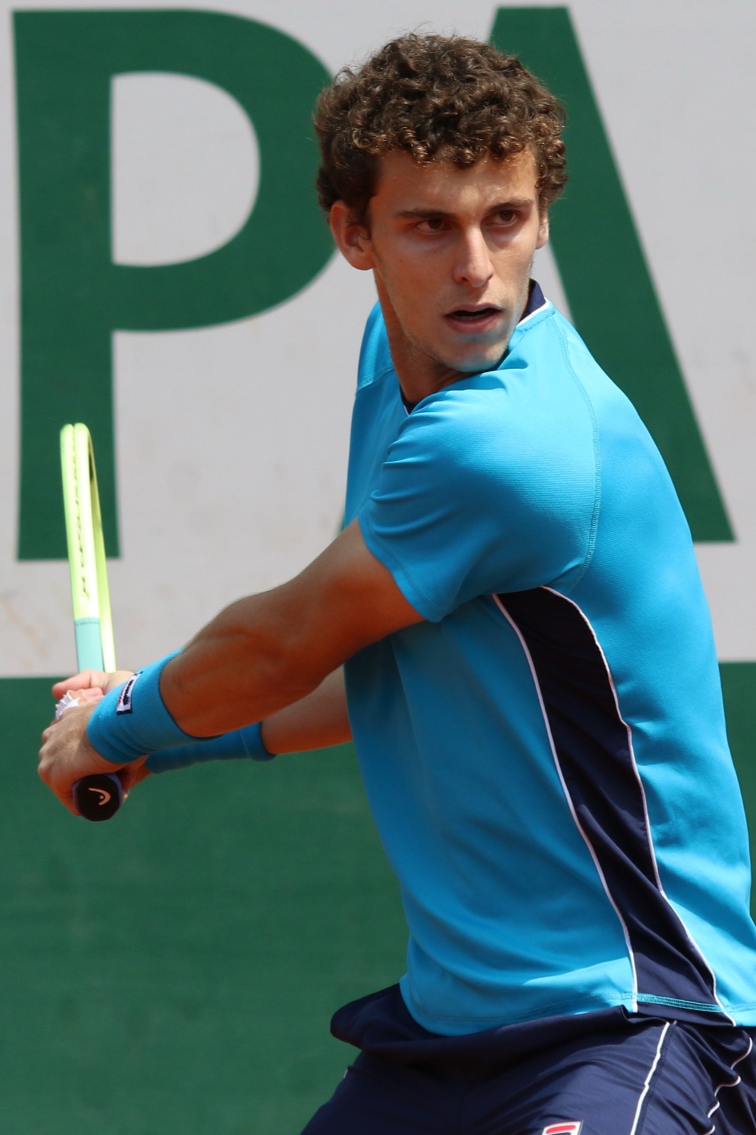 Juan Manuel Cerundolo at Roland Garros in 2023.