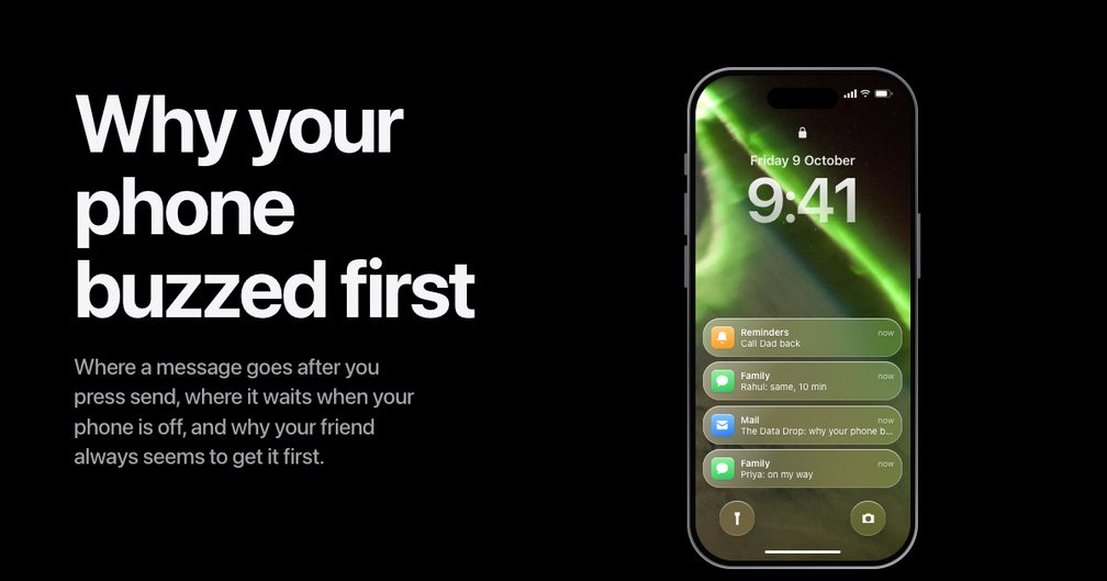 A phone lock screen with four notifications