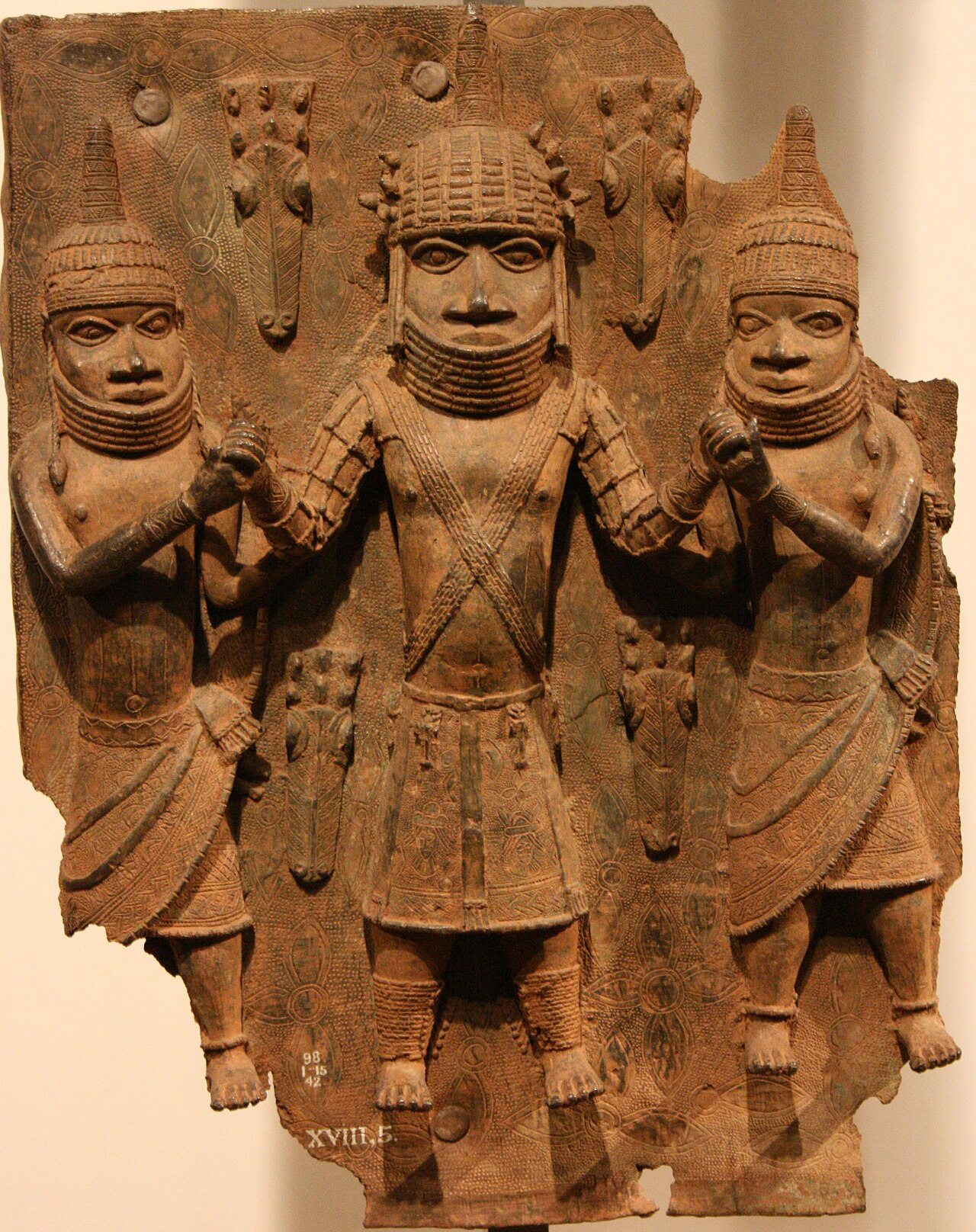 Looted Benin Bronze plaque  – one of thousands stolen by British forces in 1897