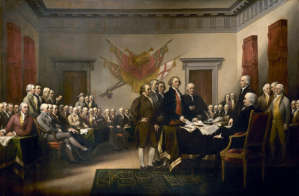 Declaration of Independence painting  – the signing of the document that launched one of the earliest successful anti-colonial wars