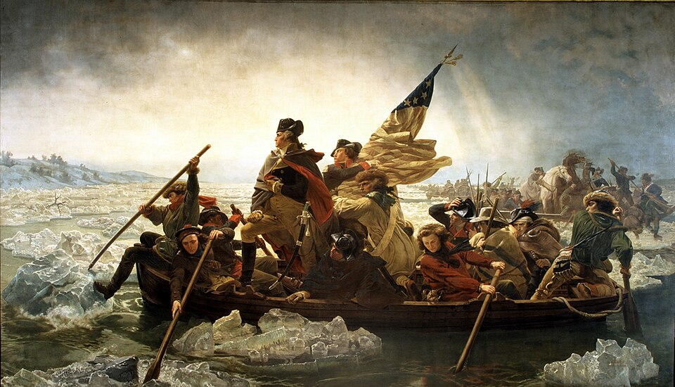 Washington Crossing the Delaware  – Emanuel Leutze's iconic painting of the surprise attack on Trenton