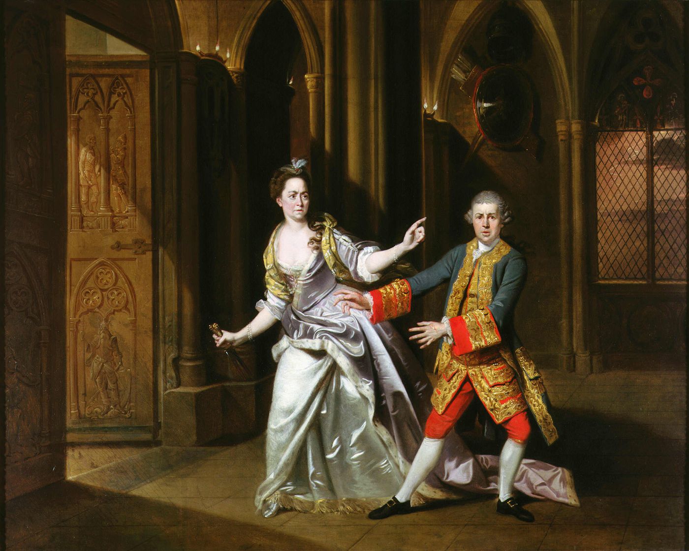 David Garrick and Hannah Pritchard as Macbeth and Lady Macbeth, after the murder
