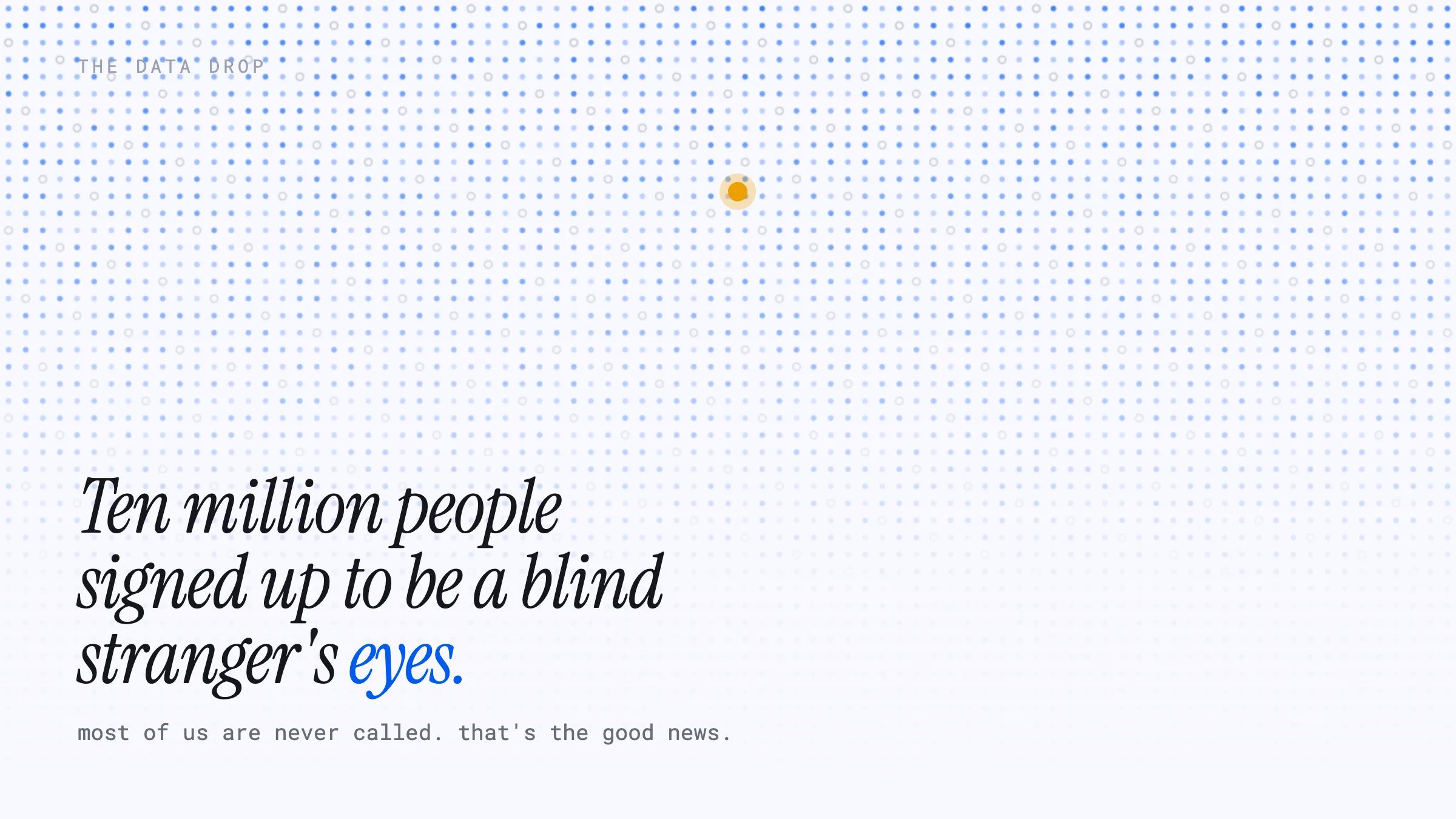 I signed up to be a blind stranger's eyes