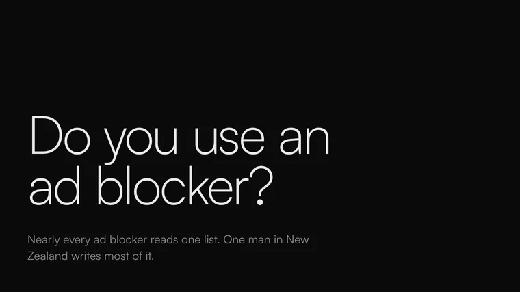 The headline Do you use an ad blocker? on a dark page