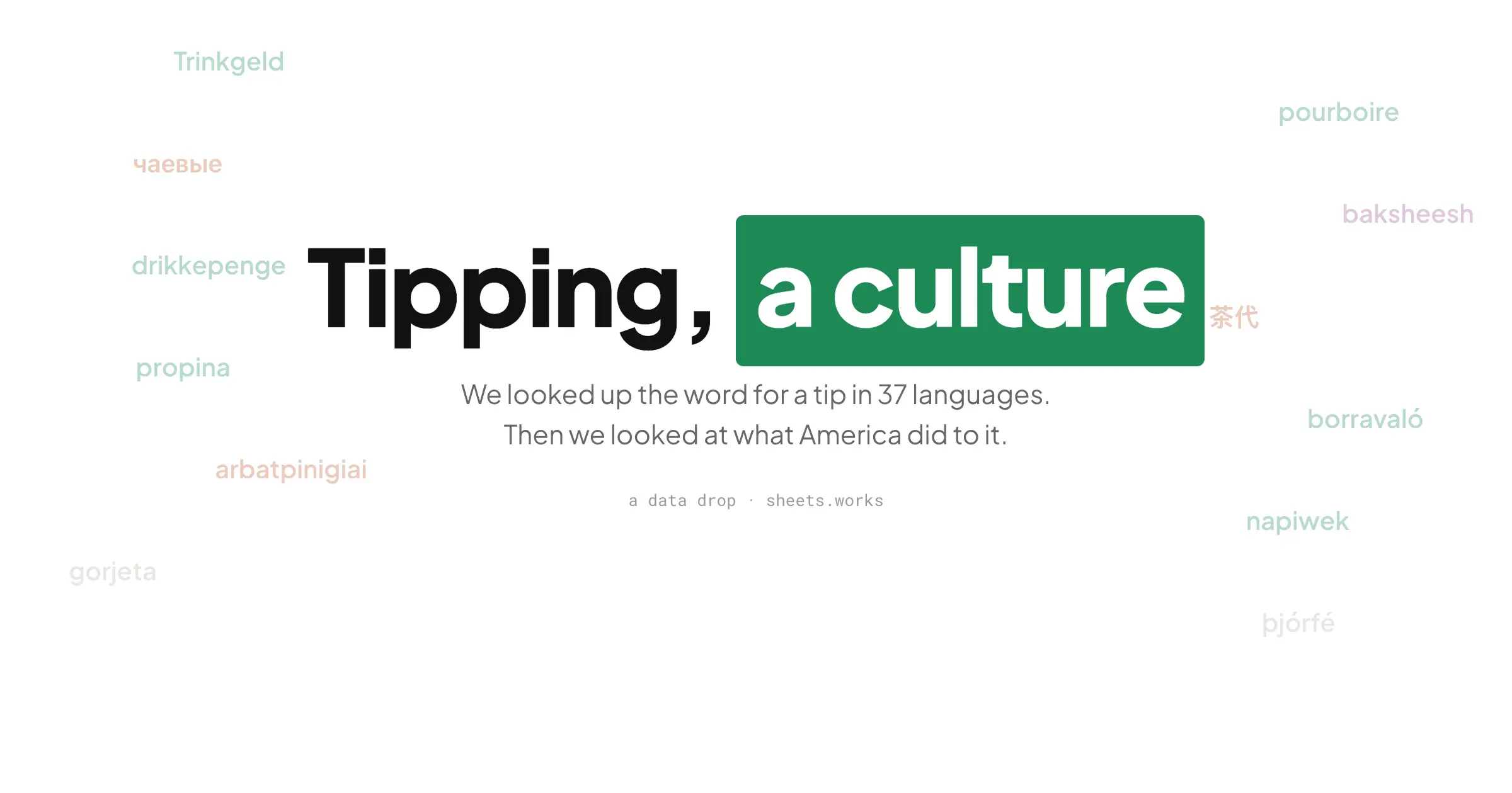 Tipping, a culture