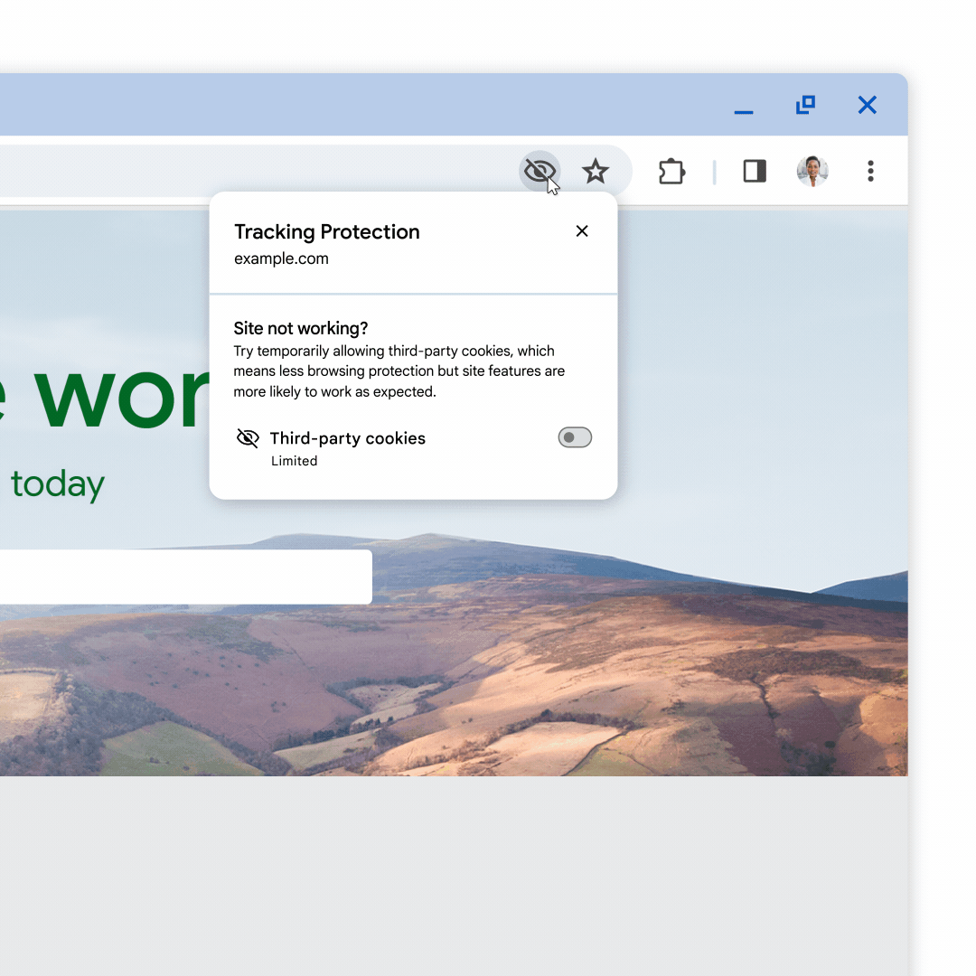Google's own picture of Chrome's Tracking Protection, December 2023, the 1 percent test that never went further.