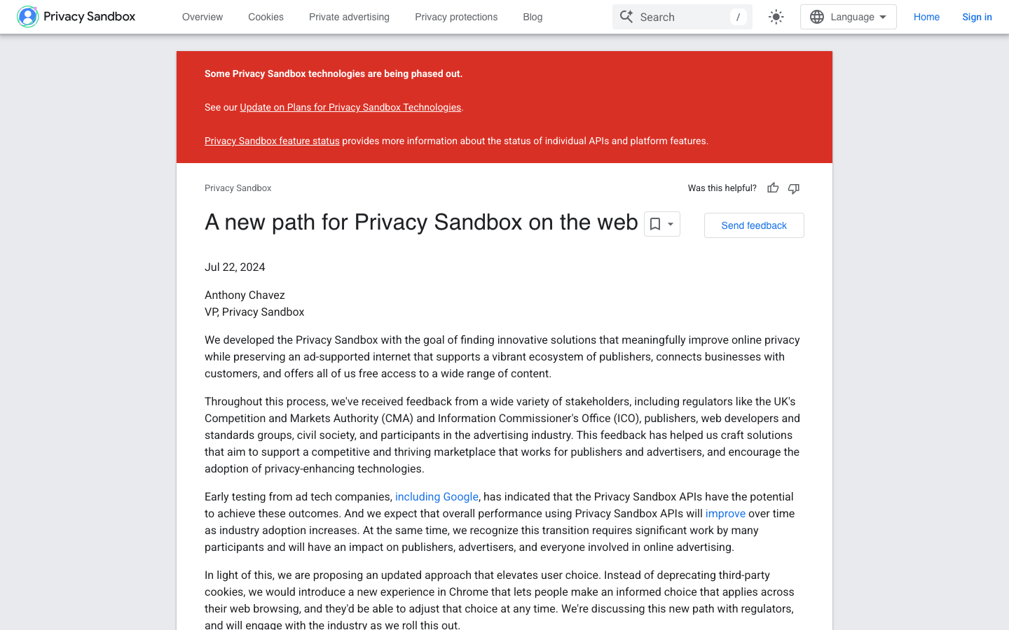 Google, 22 July 2024: 