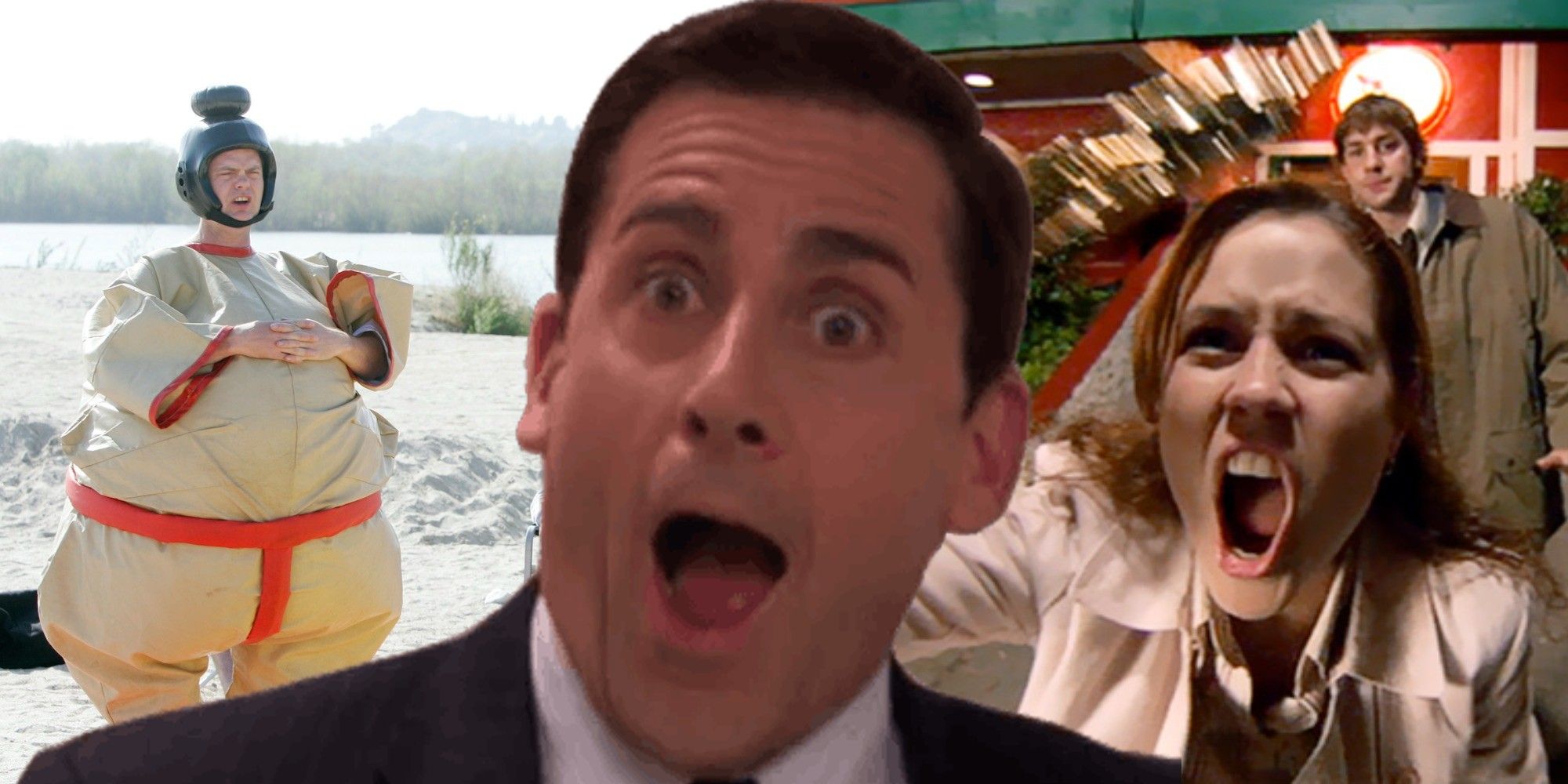 Michael, Dwight, and Pam together at Dunder Mifflin