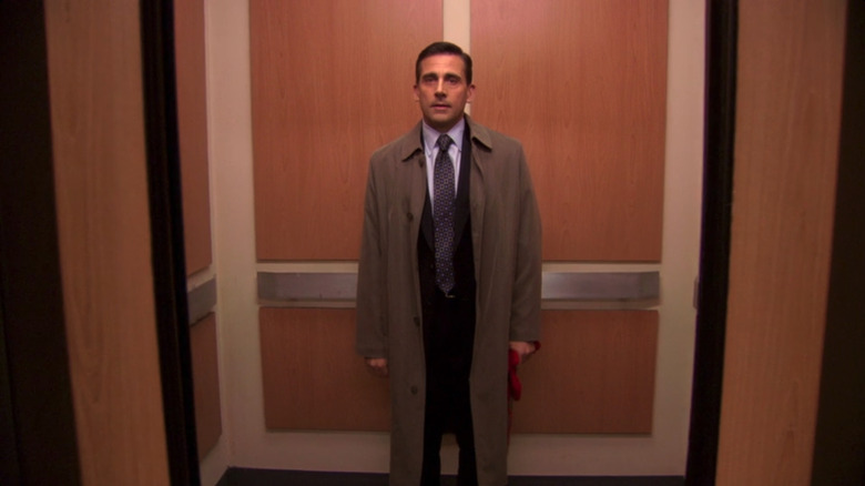 Michael surveys the office one last time