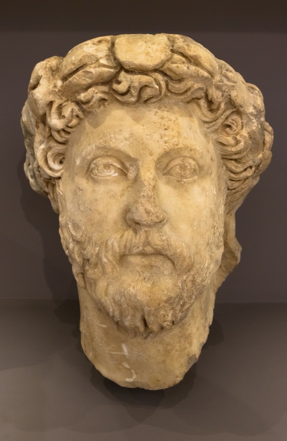 Marble head of Marcus Aurelius