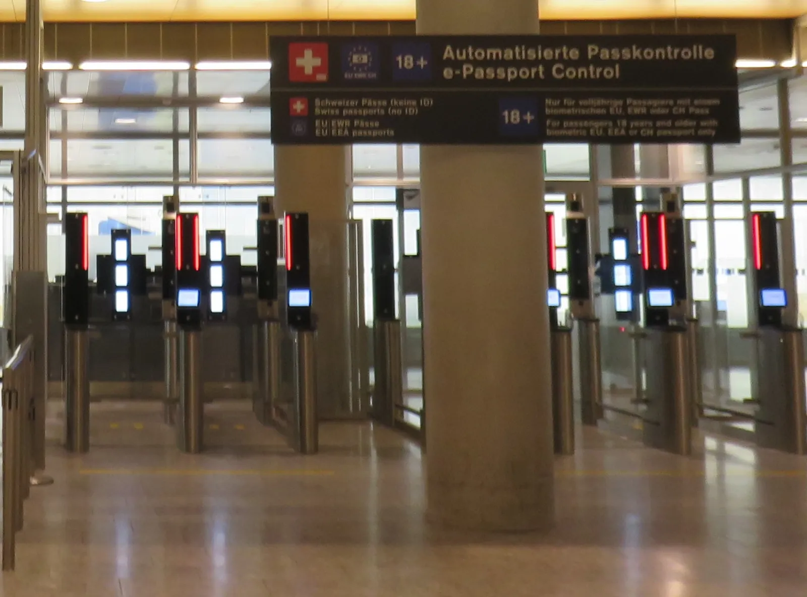 Automated passport control at Zurich airport
