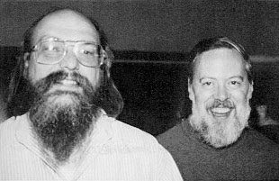 Ken Thompson and Dennis Ritchie in 1973