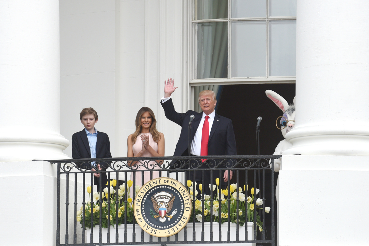 The Trump family on the White House balcony