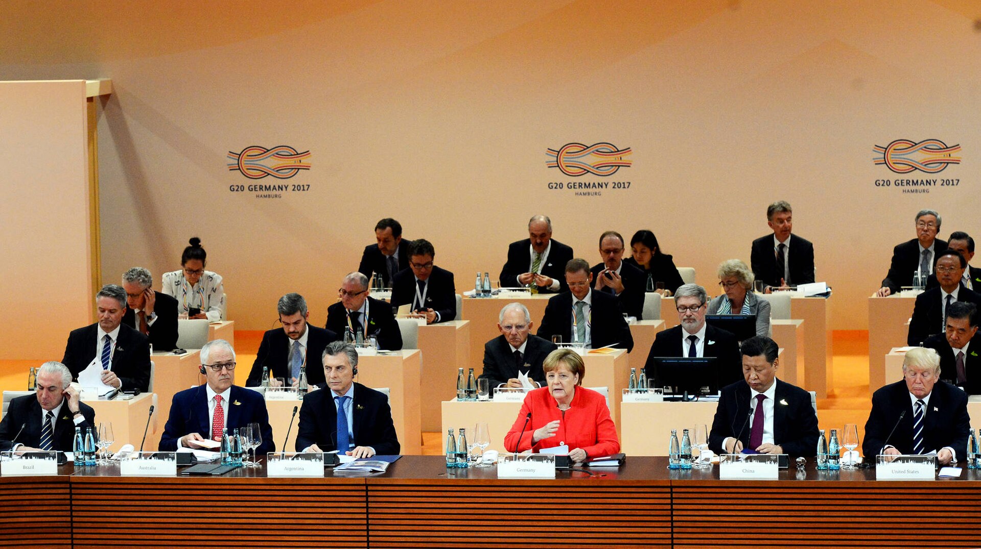 World leaders seated together at a G20 summit