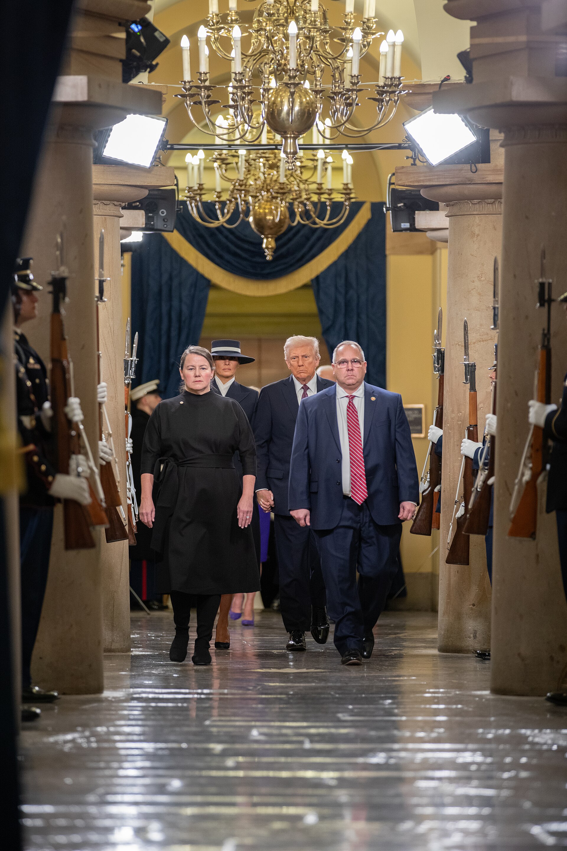 President-elect Donald Trump with First Lady Melania Trump at the Capitol, January 2025