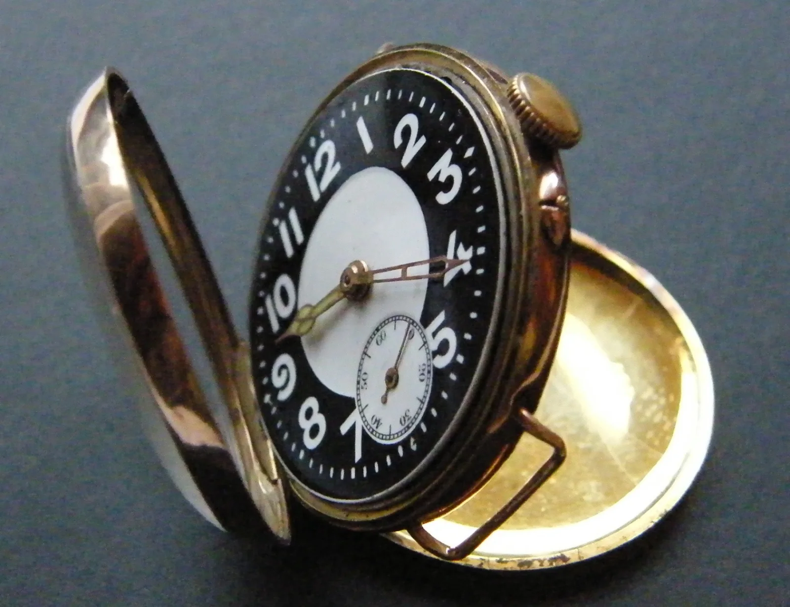 A gold trench watch from 1916